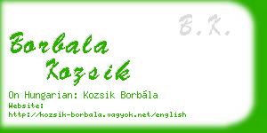borbala kozsik business card