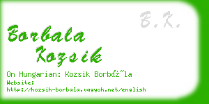 borbala kozsik business card